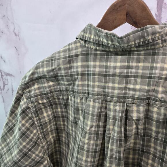 Carhartt Shirt Mens Large Short Sleeve Button Up Plaid Green Collared - Picture 7 of 13